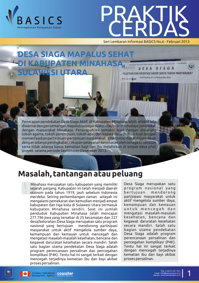 Praktik Cerdas Desa Siaga Mapalus Sehat di Kabupaten Minahasa, Sulawesi Utara