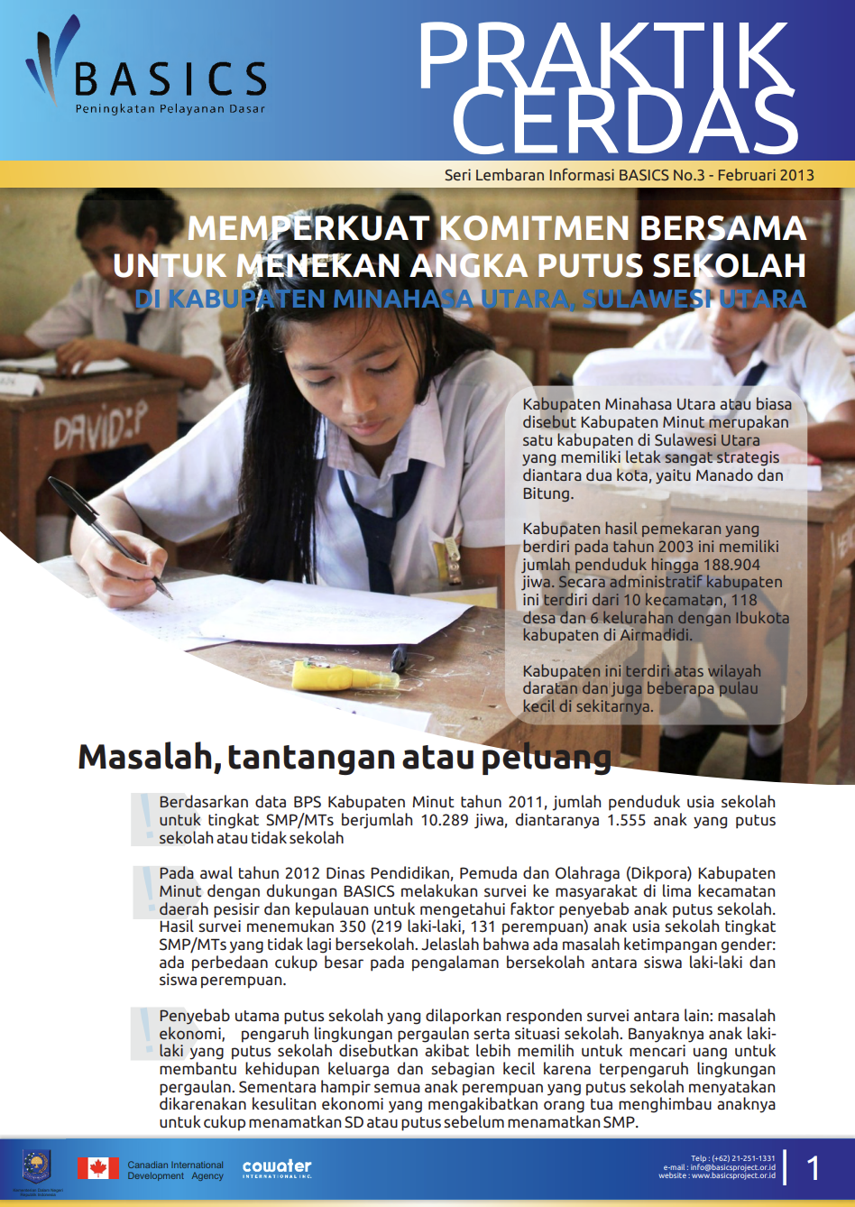 MEMPERKUAT KOMITMEN BERSAMA UNTUK MENEKAN ANGKA PUTUS SEKOLAH DI KABUPATEN MINAHASA UTARA, SULAWESI UTARA