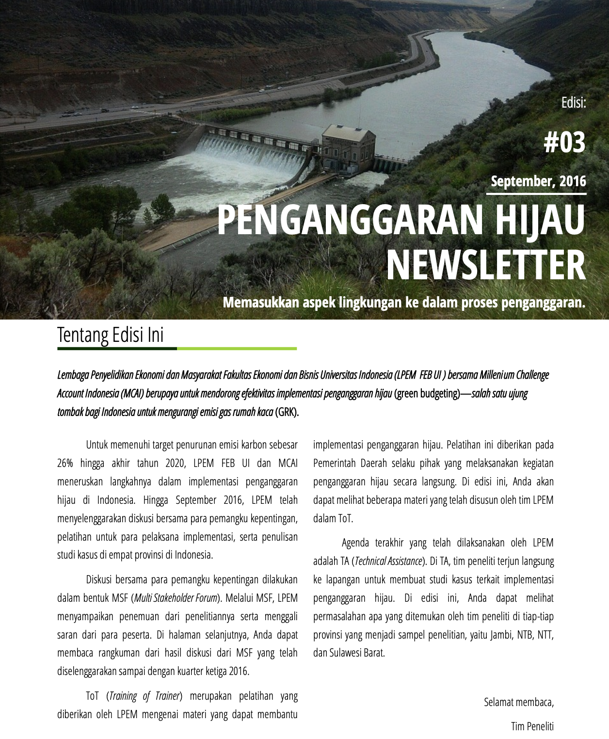 Memasukkan Aspek Lingkungan Ke Dalam Proses Penganggaran