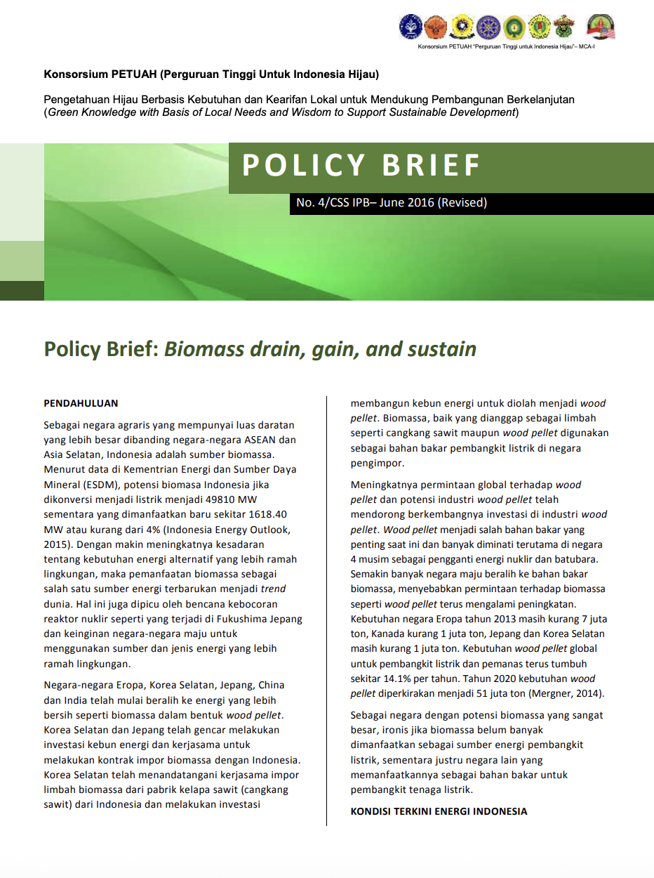 Policy Brief - Biomass Drain, Gain, And Sustain