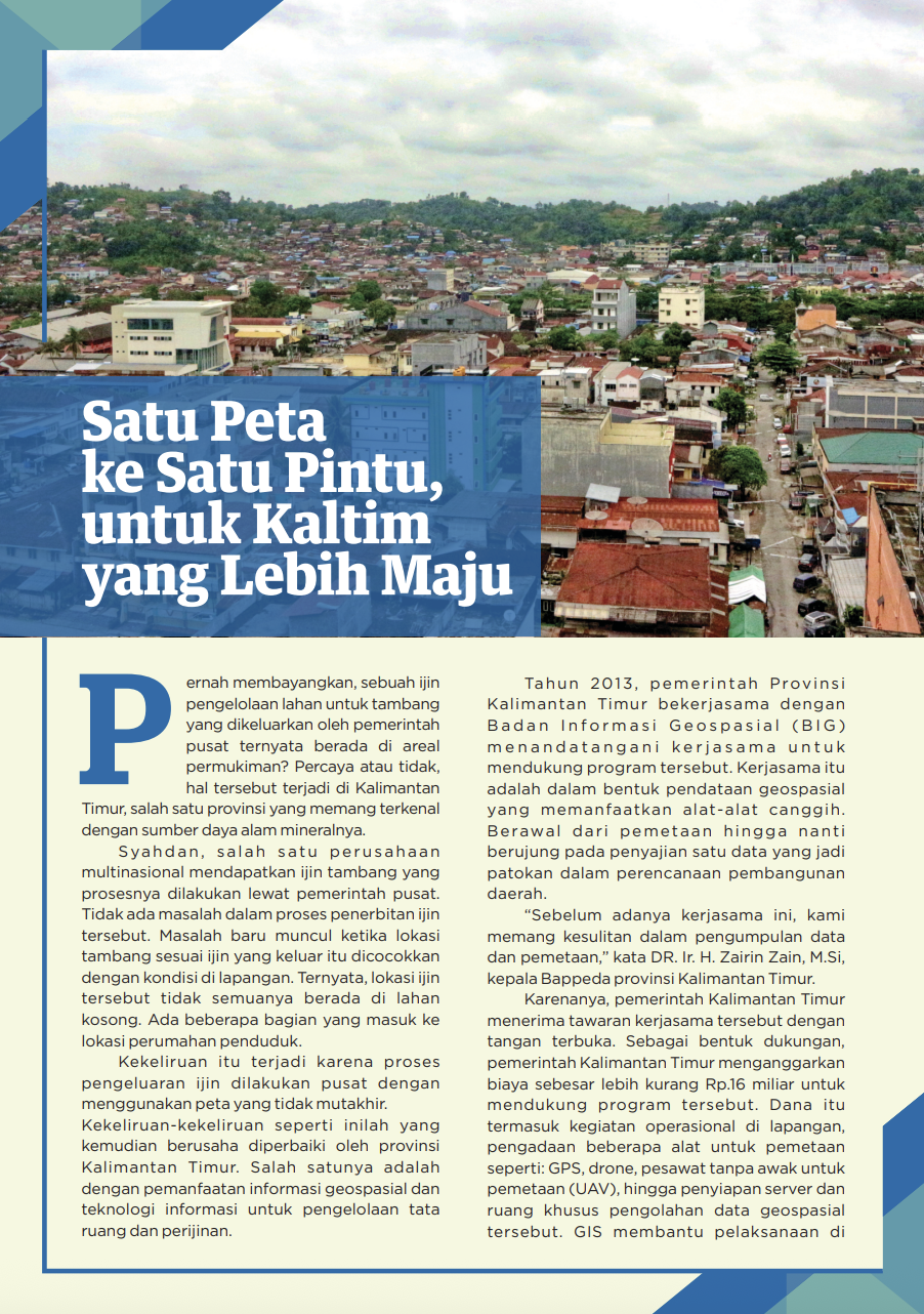 Satu Peta Ke Satu Pintu, Untuk Kaltim Yang Lebih Maju