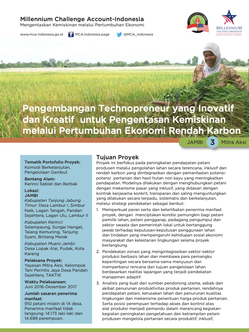 Pengembangan Technopreneur yang Inovatif dan Kreatif untuk Pengentasan Kemiskinan Melalui Pertumbuhan Ekonomi Rendah Karbon