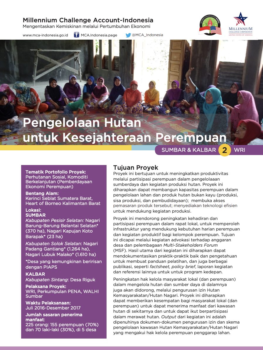 Pengelolaan Hutan untuk Kesejahteraan Perempuan