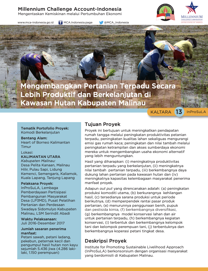 Mengembangkan Pertanian Terpadu Secara Lebih Produktif Dan Berkelanjutan Di Kawasan Hutan Kabupaten Malinau